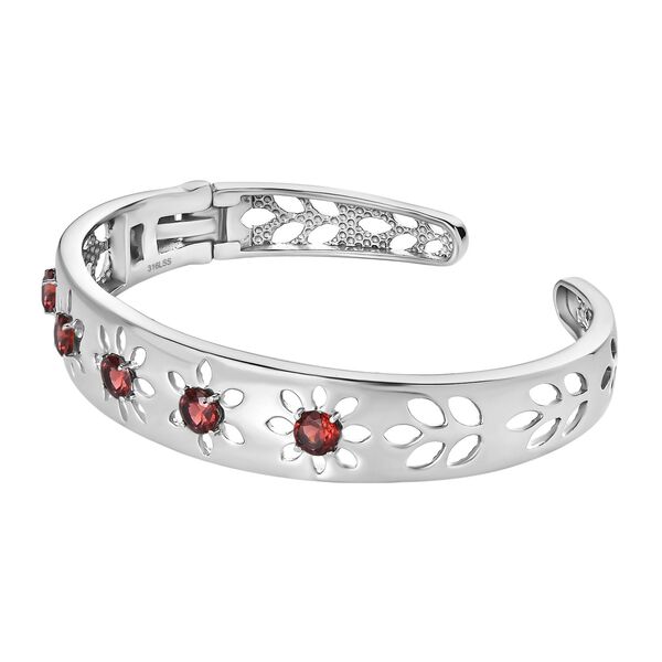 Roter Granat Armreif ca. 19 cm Edelstahl ca. 3.32 ct image number 4