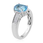 Blautopas Ring 925 Silber Platin-Überzug image number 3