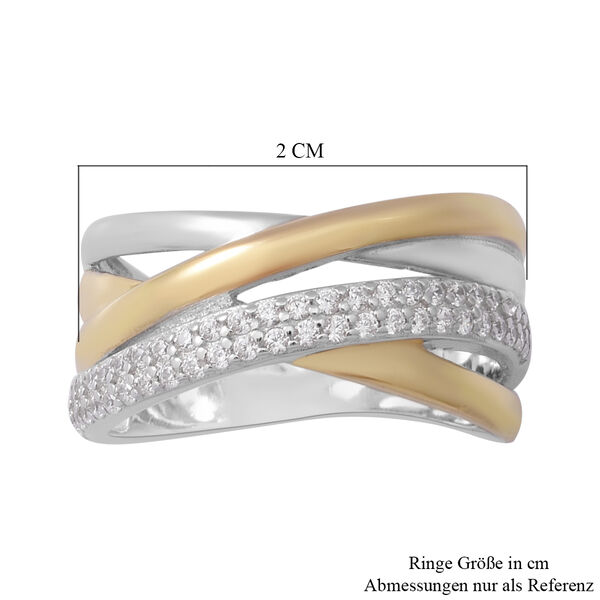 LUSTRO STELLA - weißer Zirkonia-Ring, 925 Silber Bicolor  ca. 0,45 ct image number 6