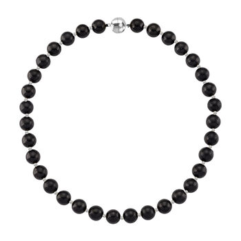 Shungit Halskette ca. 50 cm 925 Silber rhodiniert ca. 412.50 ct