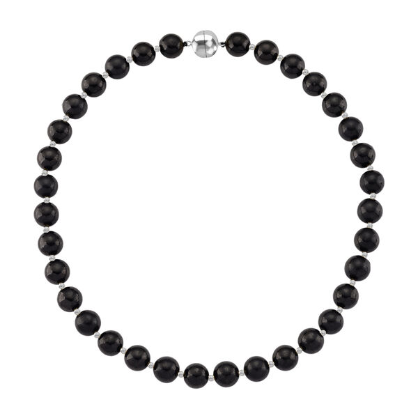 Shungit Halskette ca. 50 cm 925 Silber rhodiniert ca. 412.50 ct image number 3