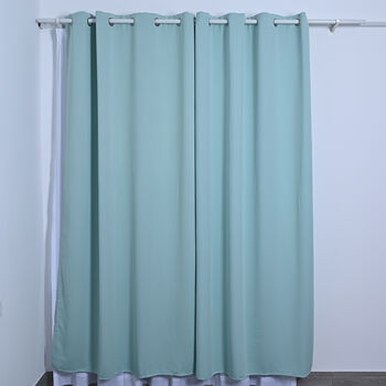 2er-Set blickdichte Vorh&auml;nge mit Metall&ouml;sen, T&uuml;rkis