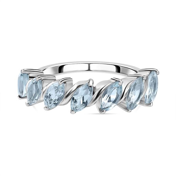 Himmelblauer Topas Ring 925 Silber rhodiniert (Größe 21.00) ca. 2,18 ct image number 0