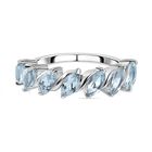 Himmelblauer Topas Ring 925 Silber rhodiniert (Größe 21.00) ca. 2,18 ct