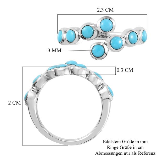 Nat&uuml;rlicher Sleeping Beauty T&uuml;rkis Ring 925 Silber Platin-&Uuml;berzug image number 8