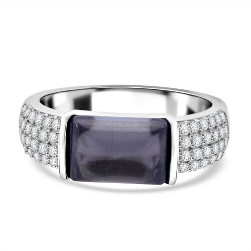 Lustro Stella Blauer Zirkonia, Weißer Zirkonia Ring 925 Silber rhodiniert (Größe 17.00) image number 0