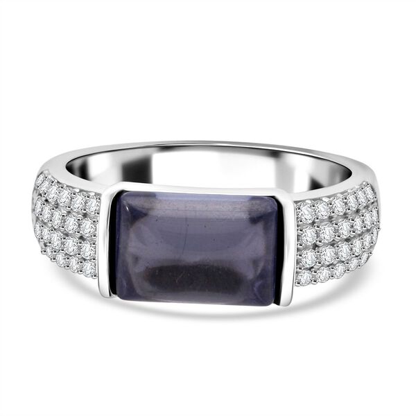 Lustro Stella Blauer Zirkonia, Weißer Zirkonia Ring 925 Silber rhodiniert (Größe 17.00) image number 0