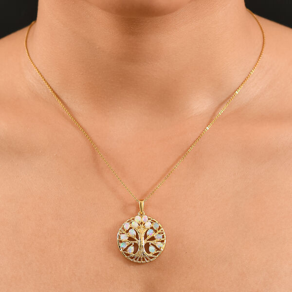 AA äthiopischer Opal-Anhänger, 925 Silber mit Gelbgold Vermeil - 1,46 ct. image number 3