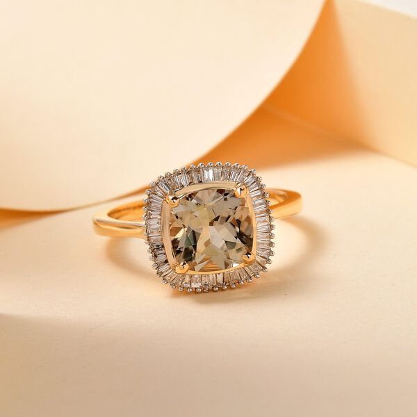 ILIANA AAA Turkizit und SI G-H Diamant-Ring in 750 Gelbgold - 2,87 ct. image number 2