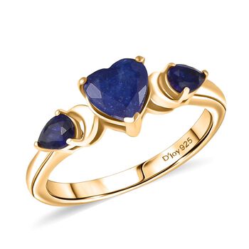 D'Joy Masoala Saphir (Fissure gef&uuml;llt) Ring 925 Silber vergoldet (Gr&ouml;&szlig;e 19.00) ca. 1,78 ct