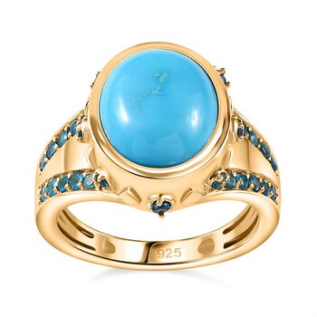 AA Sleeping Beauty T&uuml;rkis und Neon Apatit Ring - 4,68 ct.