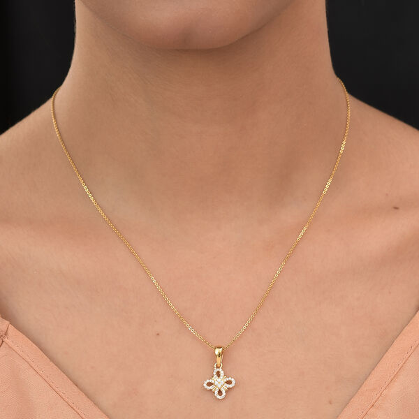 88 Facetten Moissanit Anhänger 925 Silber vergoldet ca. 0,20 ct image number 2