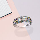 Mehrfarbiger Diamant Ring 925 Silber platiniert (Größe 16.00) ca. 1.00 ct image number 1