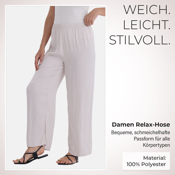 Leichte Hose mit Gummibund 32–48 cm, Länge 104 cm, Weiß image number 2
