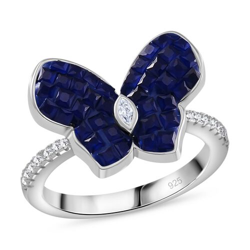 Blauer und weißer Zirkonia Ring image number 0