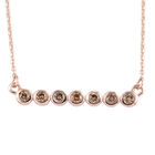 Natürlicher Champagner Diamant Halskette ca. 50 cm 925 Silber Roségold Vermeil ca. 0,25 ct