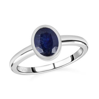 Masoala Saphir Ring, 925 Silber platiniert, ca. 1.92 ct