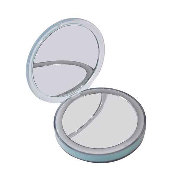 Wiederaufladbarer zweiseitiger LED-Schminkspiegel, 8.4x8.4x1.7cm, gr&uuml;n image number 5