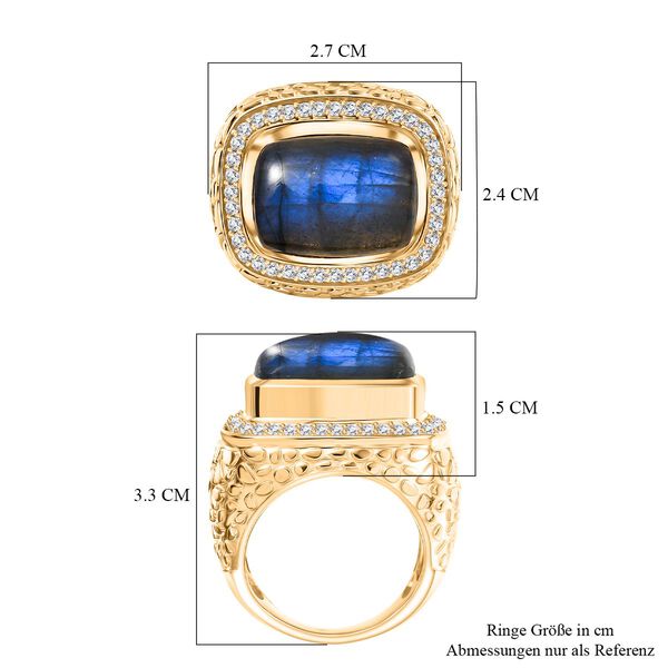 Labradorit und Zirkon Ring - 14,70 ct. image number 7