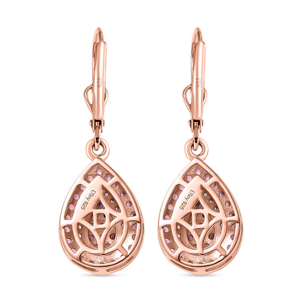 D'Joy AA Padparadscha Saphir und Zirkon Ohrringe - 1,59 ct. image number 4