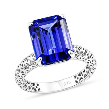 LUXORO AAA Tansanit Ring in 375 Wei&szlig;gold - 6 ct.