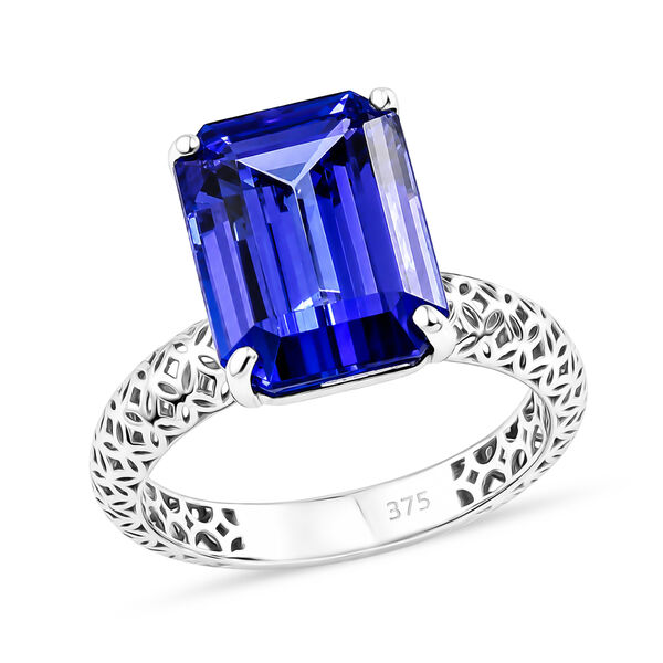 LUXORO AAA Tansanit Ring in 375 Wei&szlig;gold - 6 ct.