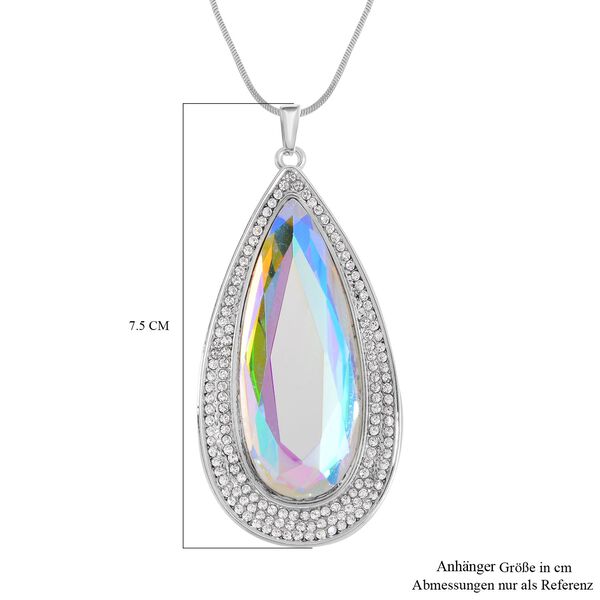 Kristall, Wei&szlig;er Kristall Halskette ca. 70 cm image number 7