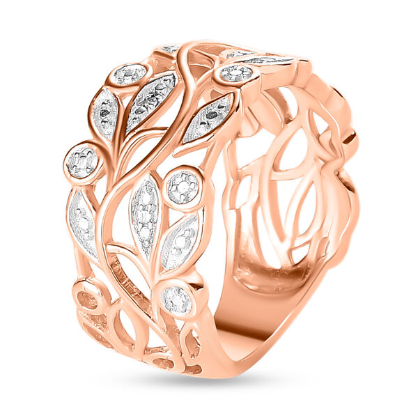 ALLORO rosévergoldeter Silberring mit Diamantakzenten image number 5