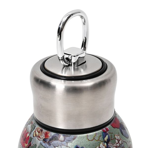 Doppelwandige Edelstahl-Trinkflasche, 260ml, Pfauenmotiv image number 5