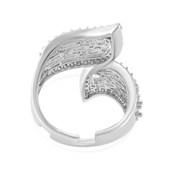 Flexibler weißer Zirkonia-Bypass-Ring image number 3