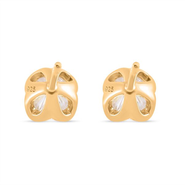 Moissanit Ohrringe, 925 Silber 750 Gelbgold Vermeil - 1,60 ct. image number 5