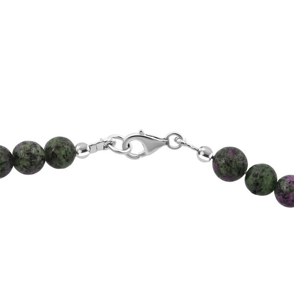 Rubin Zoisit Halskette, 45 cm - 117,25 ct. image number 4