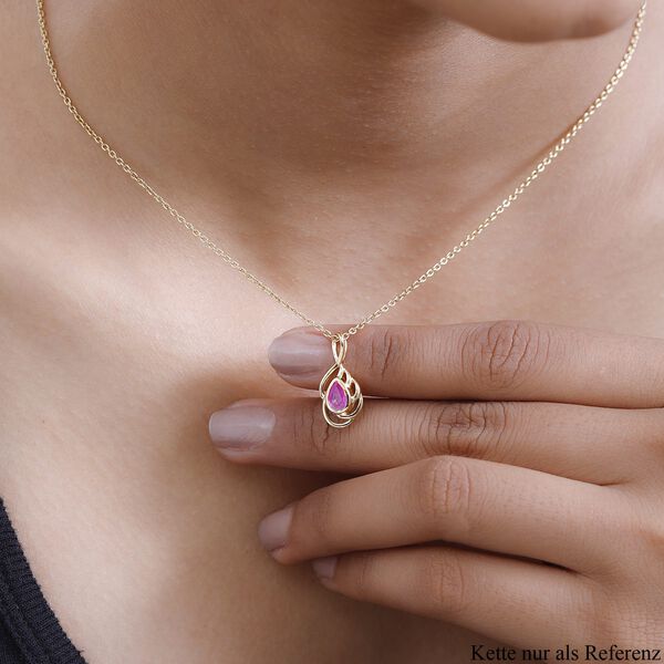 Ilakaka Rosa Saphir (Fissure gefüllt) Anhänger, 925 Silber vergoldet ca. 0.58 ct image number 1