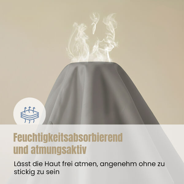 Serenity Night 100% Maulbeerseide Seidendecke mit 350gsm Seidenf&uuml;llung, 135x200cm, Grau image number 6