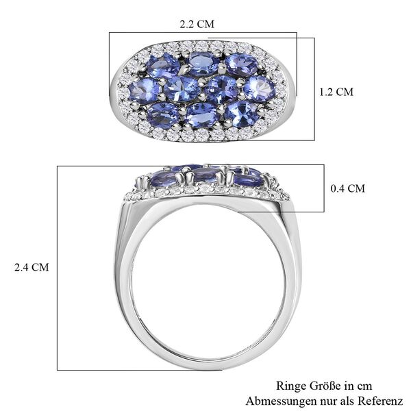 AAA Tansanit und Zirkon Ring - 2,71 ct. image number 7