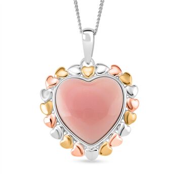 D'Joy Nat&uuml;rlicher Rosa K&ouml;nigsmuschel Perle (15 mm) Schmuckset ca. 45 cm 925 Silber rhodiniert