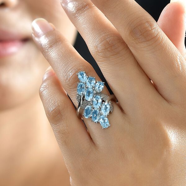 Himmelblauer Topas Ring - 6,41 ct. image number 2