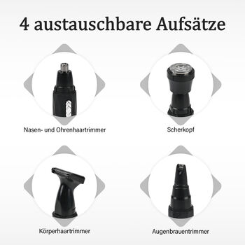 4-in-1 Multifunktional Elektrorasierer Set, schwarz