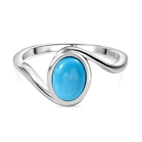 AA amerikanischer, natürlicher Sleeping Beauty Türkis-Ring, 925 Silber platiniert - 1,19 ct.