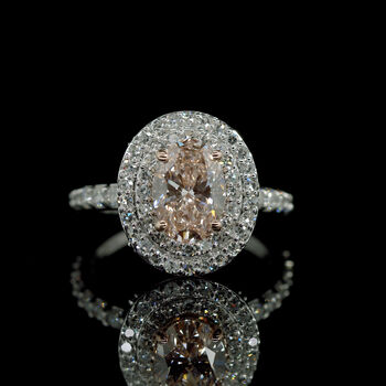 LUXURIANT VS-EF rosa und wei&szlig;er Labor Diamant Ring in 585 Wei&szlig;- und Ros&eacute;gold - 2,50 ct.