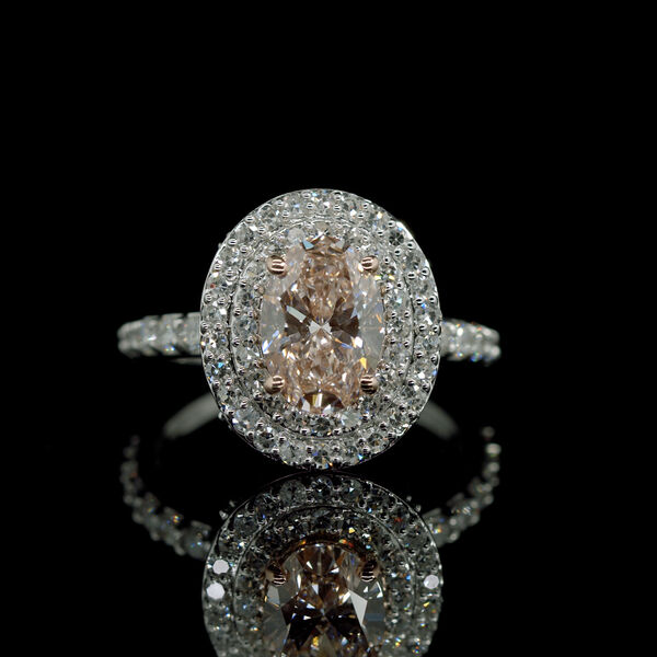 LUXURIANT VS-EF rosa und wei&szlig;er Labor Diamant Ring in 585 Wei&szlig;- und Ros&eacute;gold - 2,50 ct.