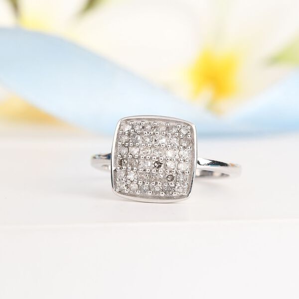 Diamant Ring 925 Silber Platin-&Uuml;berzug image number 2