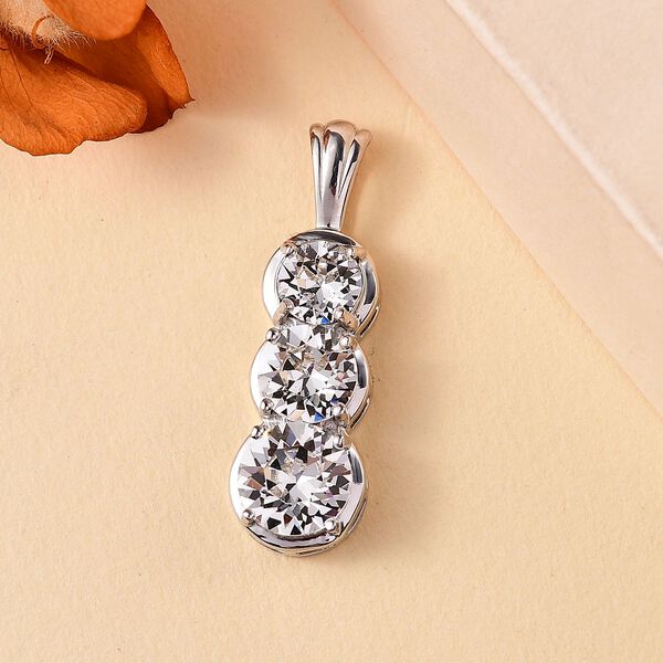 J Francis gefertigt mit SWAROVSKI Wei&szlig;er Kristall Anh&auml;nger 925 Silber platiniert image number 2