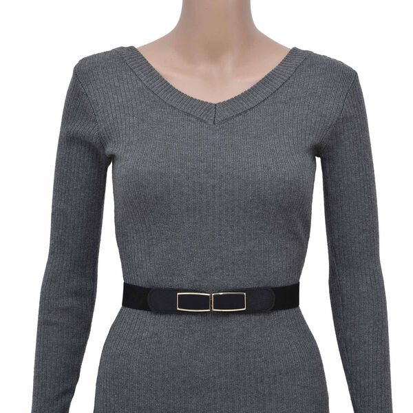 Gewebter G&uuml;rtel mit Metallschnalle, schwarz image number 0