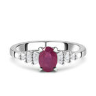 Fissure gefüllt Rubin und Diamant Ring 925 Silber platiniert  ca. 1,41 ct image number 0