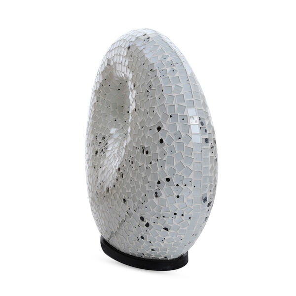 Mosaikglaslampe, Donut-Form, Wei&szlig; mit schwarzen Punkten image number 3