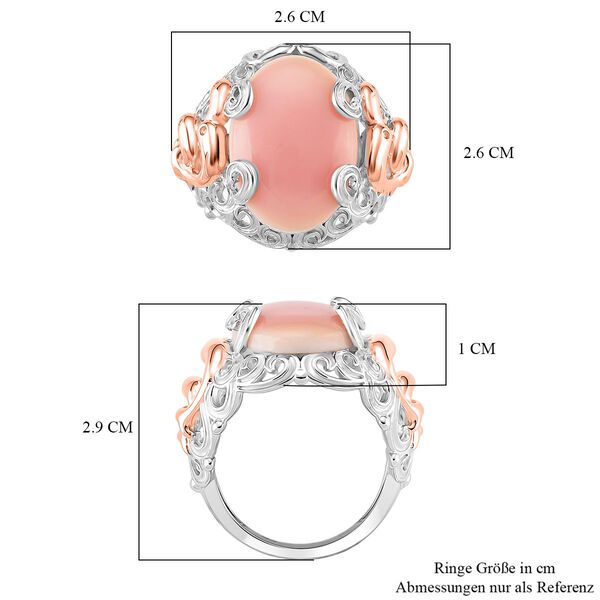 D'Joy Nat&uuml;rlicher Rosa K&ouml;nigsmuschel Perle (18x13 mm) Ring 925 Silber rhodiniert (Gr&ouml;&szlig;e 16.00) image number 5