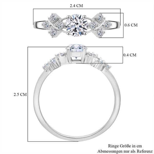 LUXURIANT DIAMANT - Lab Grown Diamant VS-EF Ring 925 Silber rhodiniert (Größe 18.00) ca. 1,00 ct image number 6