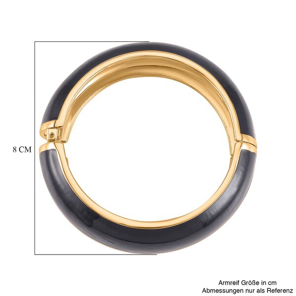 Emaillierter Armreif, Elegantes Design, 19 cm, ca. 64g, schwarz image number 6