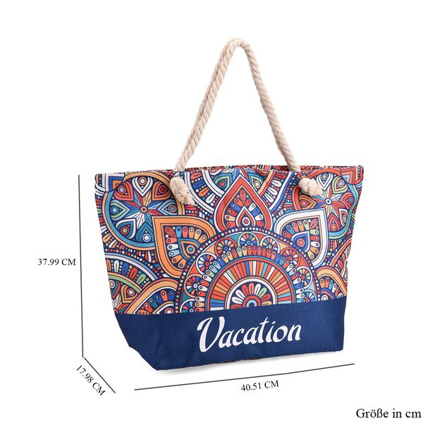 Handbemalte Tasche mit verstellbarem Kordelriemen, 50x17x38cm, Mandala-Muster image number 7